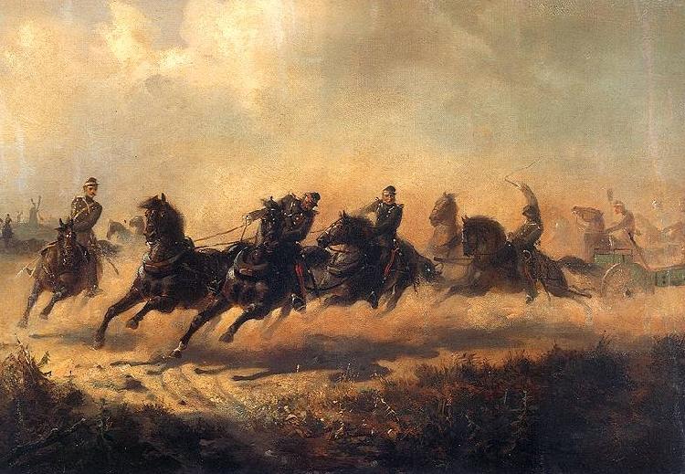 Maksymilian Gierymski Charge of Russian horse artillery oil painting image